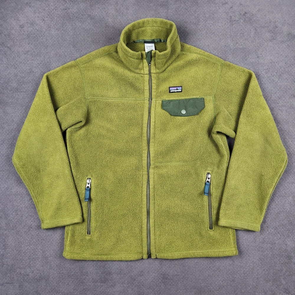 Patagonia Synchilla Snap-T Jacket Boys Medium 10 Green Full Zip Fleece 65645